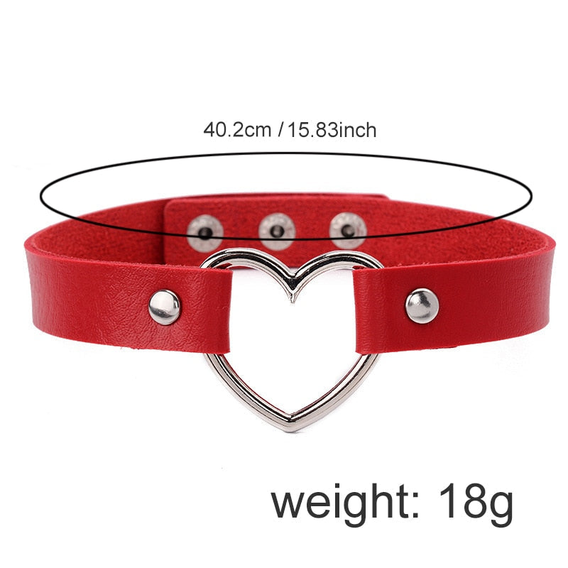 Heart Leather Collar BDSM, gallery view 8