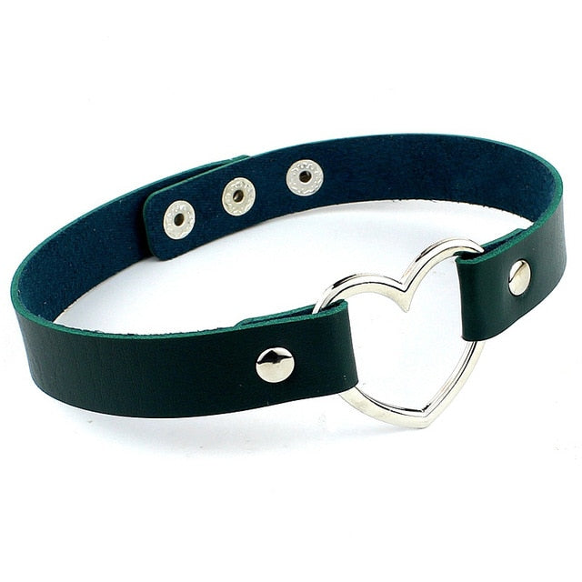 Heart Leather Collar BDSM, gallery view 9