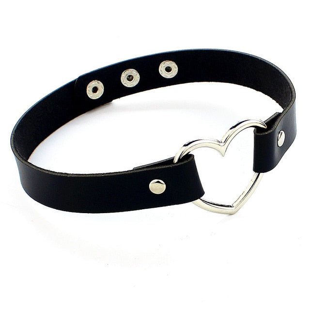 Heart Leather Collar BDSM product view