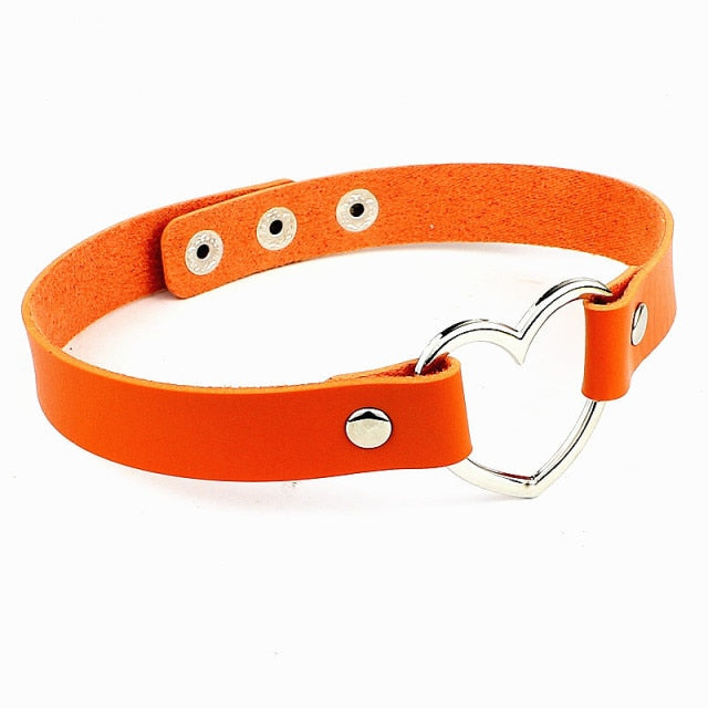 Heart Leather Collar BDSM, gallery view 4