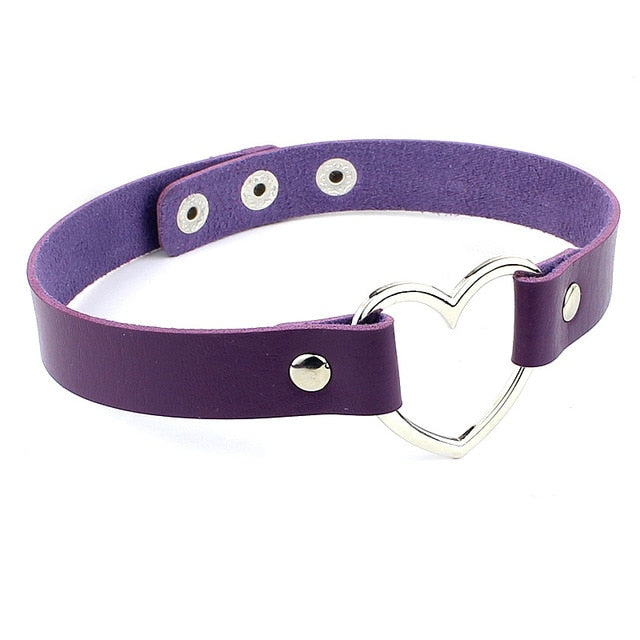 Heart Leather Collar BDSM, gallery view 3