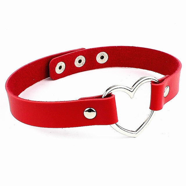 Heart Leather Collar BDSM, gallery view 5