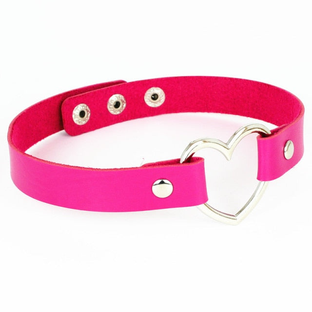 Heart Leather Collar BDSM, gallery view 12