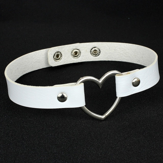 Heart Leather Collar BDSM, gallery view 17