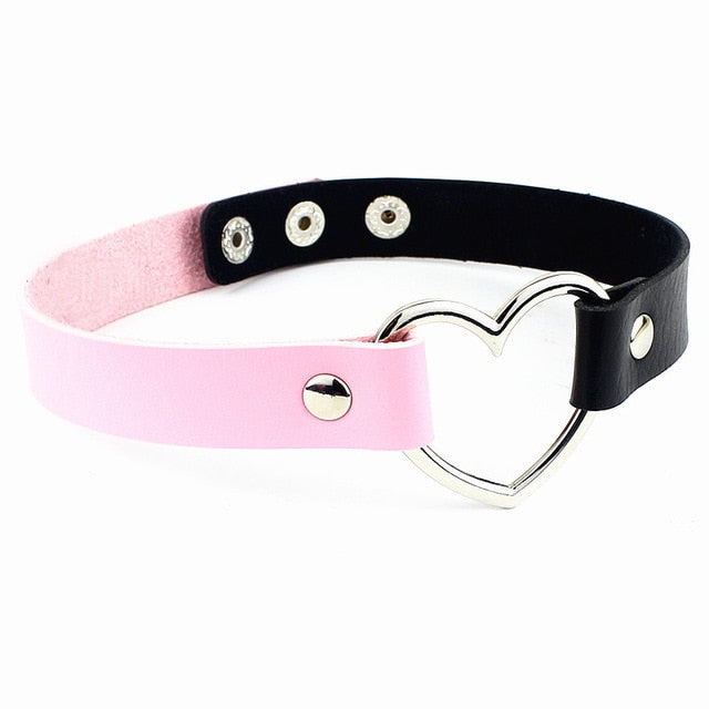 Heart Leather Collar BDSM, gallery view 15
