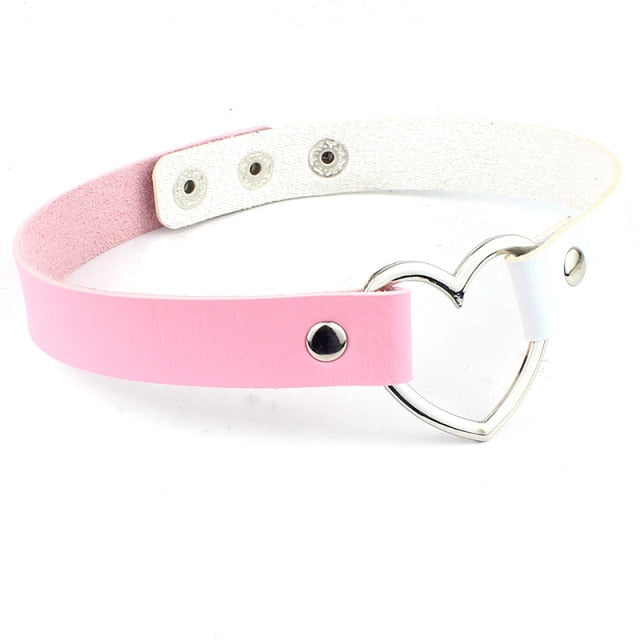 Heart Leather Collar BDSM, gallery view 7