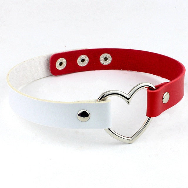 Heart Leather Collar BDSM, gallery view 11
