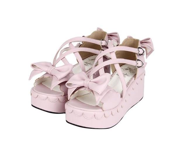 Nora Pink Wedge Pumps Sissy Shoes, gallery view 3