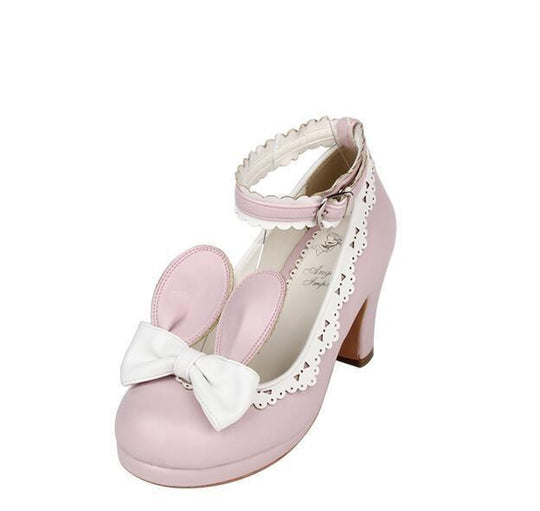 Evelyn Pink Bunny Sissy Shoes product view