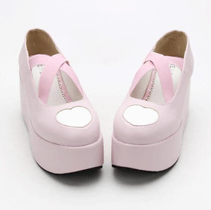 Lily Wedged Heart Sissy Shoes