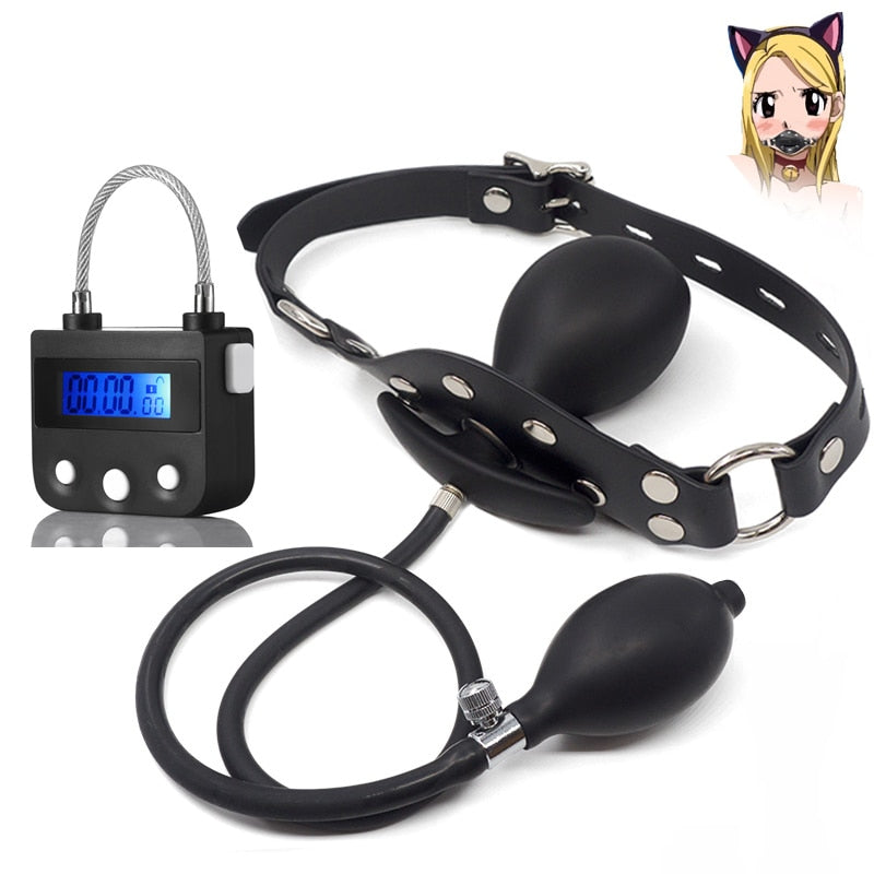 Popular Inflatable Lockable Open Mouth Gag & Digital Timer Set product view