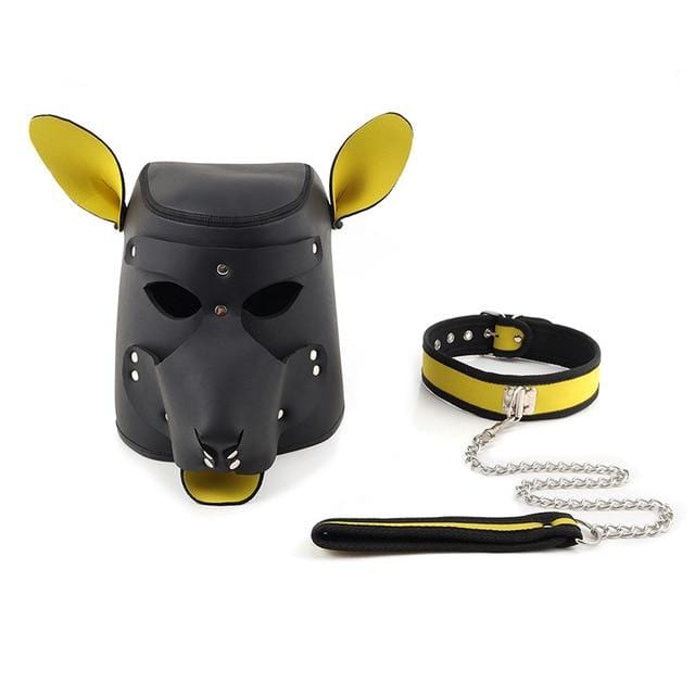 Obedience Training Leather Dog Hood BDSM