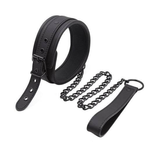 Spongy All-Black BDSM Training Collar product view