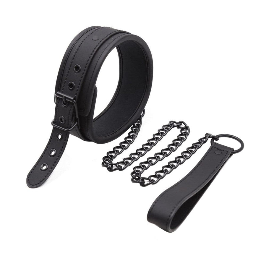 Spongy All-Black BDSM Training Collar product view