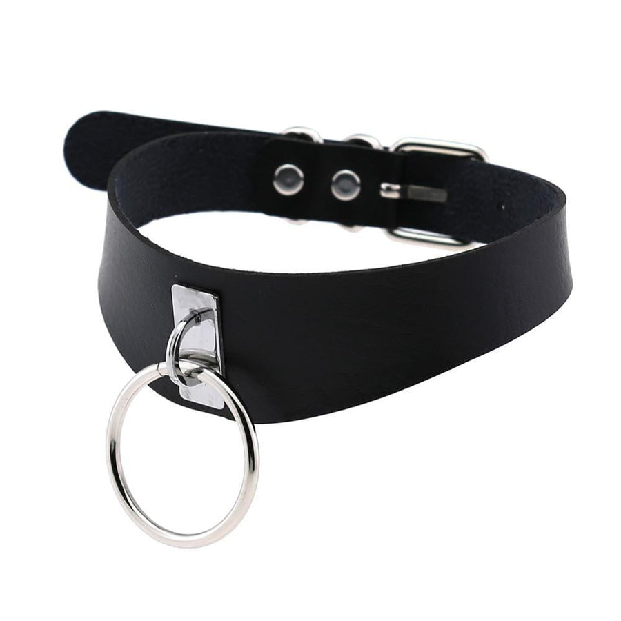 Slave Heirloom Leather Choker With Ring, gallery view 3