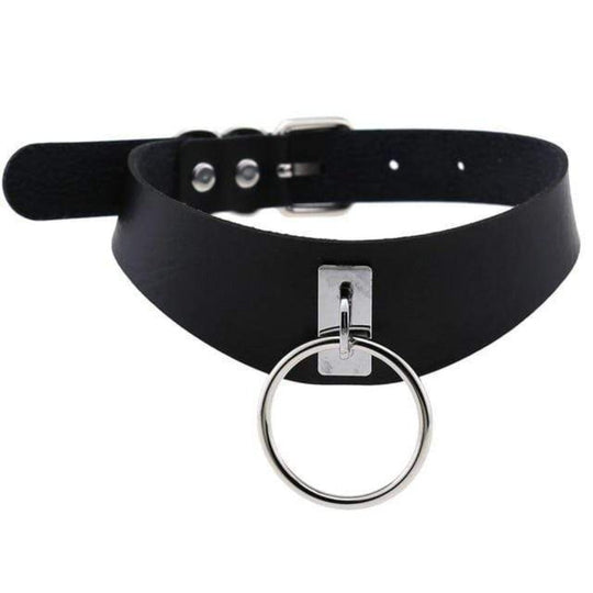 Slave Heirloom Leather Choker With Ring product view
