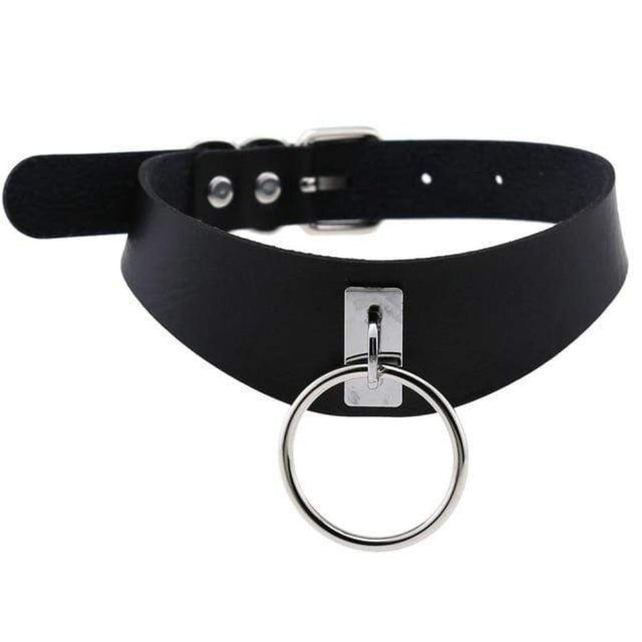 Slave Heirloom Leather Choker With Ring product view