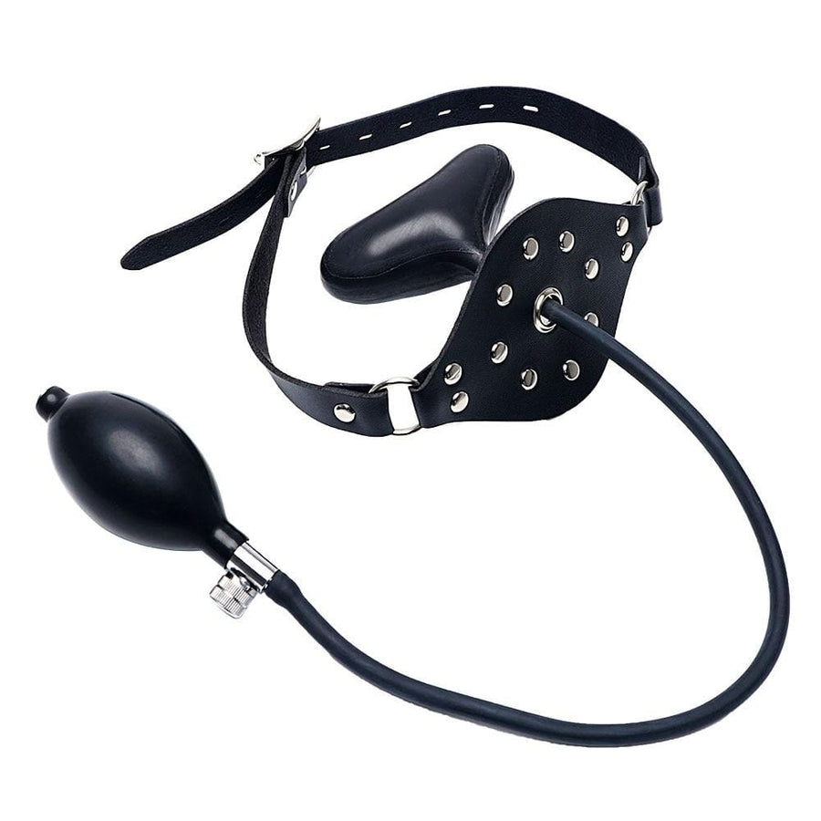 Leather Inflatable Gag BDSM, gallery view 2