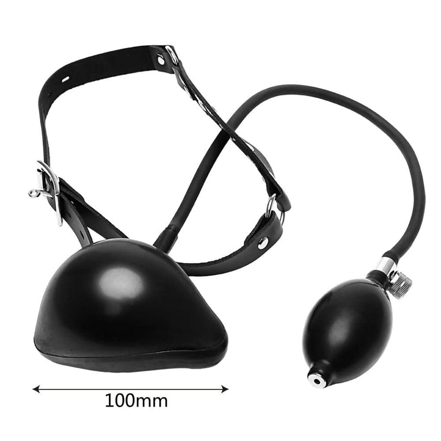Leather Inflatable Gag BDSM, gallery view 6