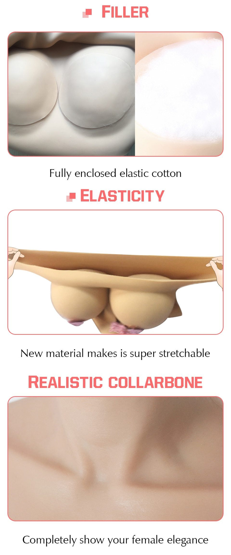 B/C/D/E/G Cup Silicone Breast Forms, gallery view 7
