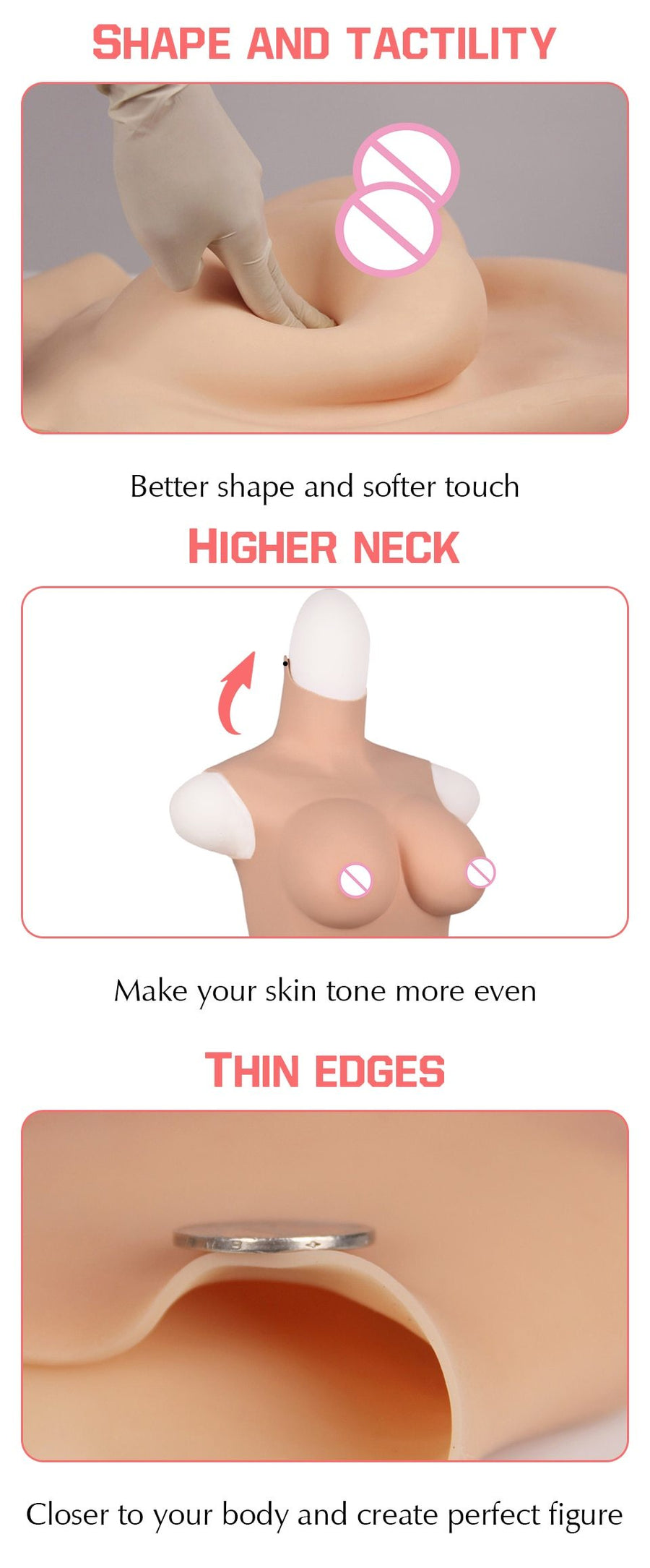 B/C/D/E/G Cup Silicone Breast Forms, gallery view 9