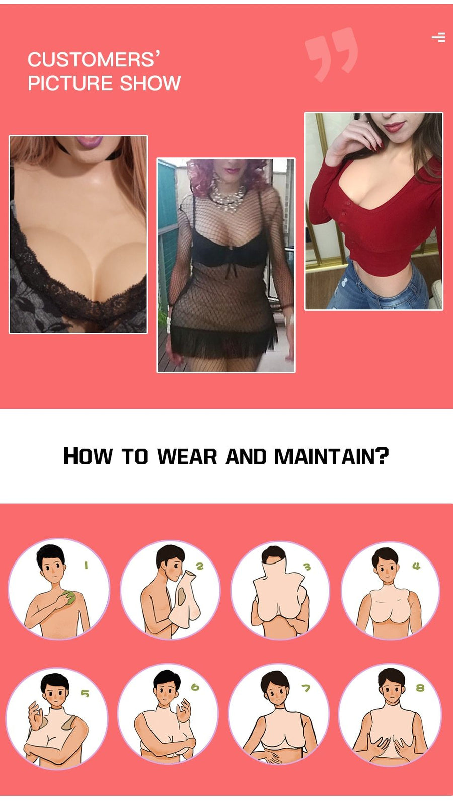 B/C/D/E/G Cup Silicone Breast Forms, gallery view 5