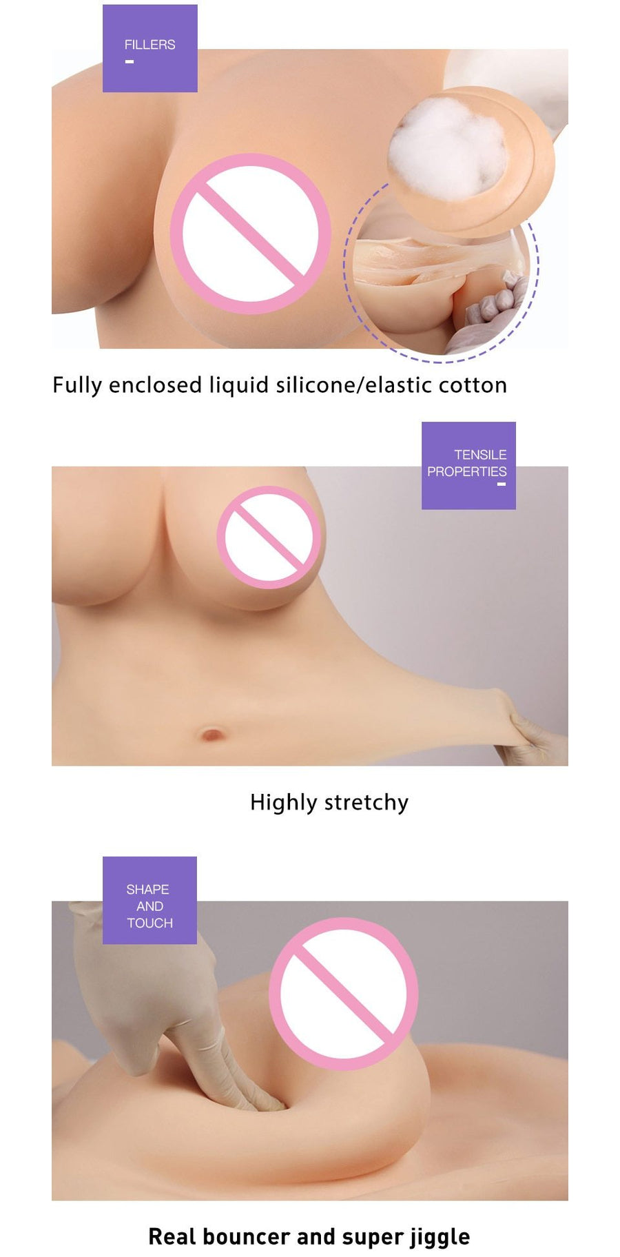E Cup Silicone Breast Forms, gallery view 3