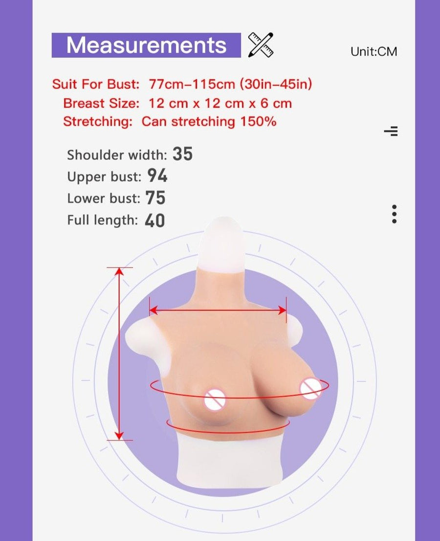 D Cup Soft Silicone Breast Forms, gallery view 6