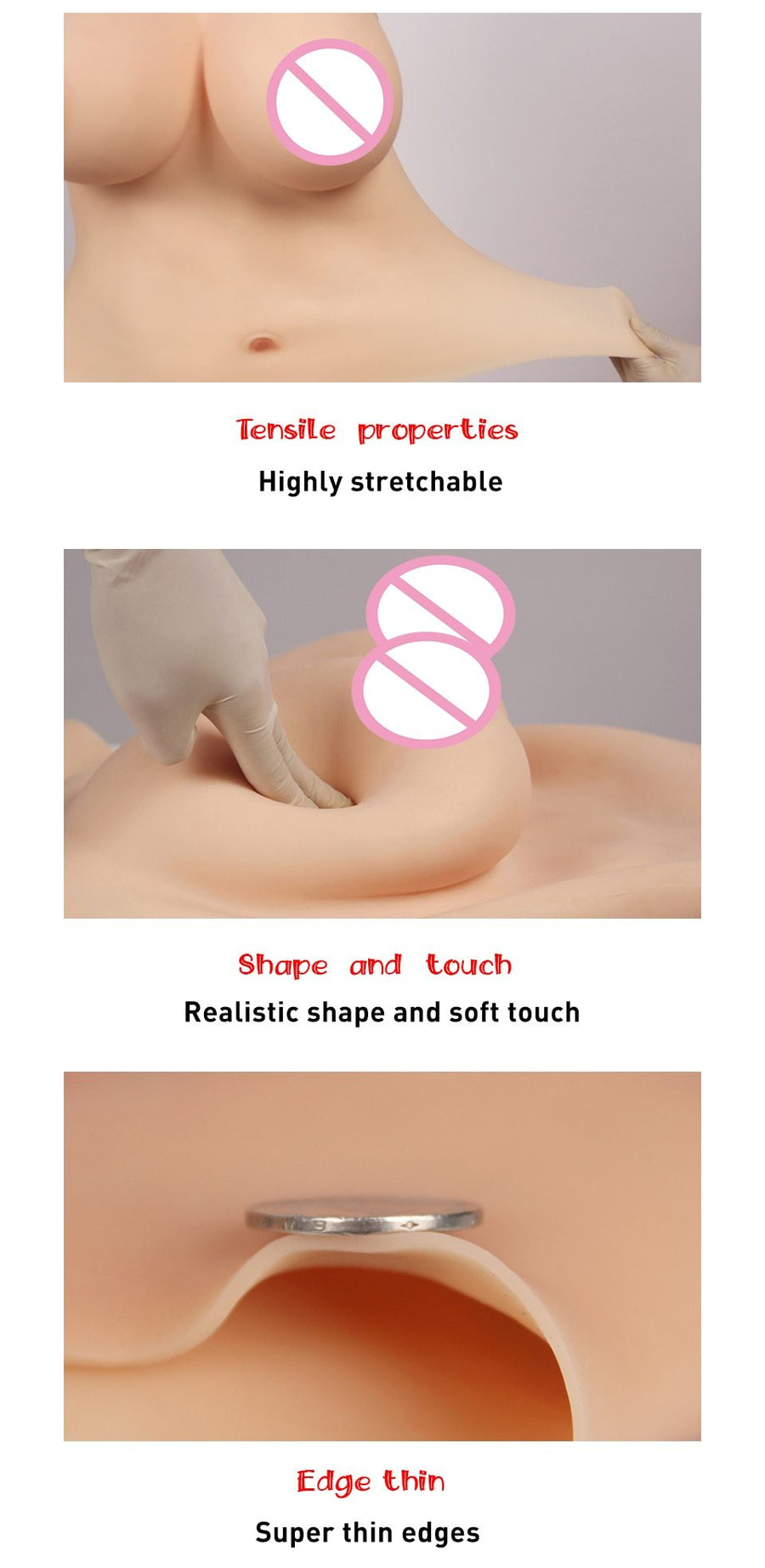 G Cup Half Body Silicone Breast Forms, gallery view 5