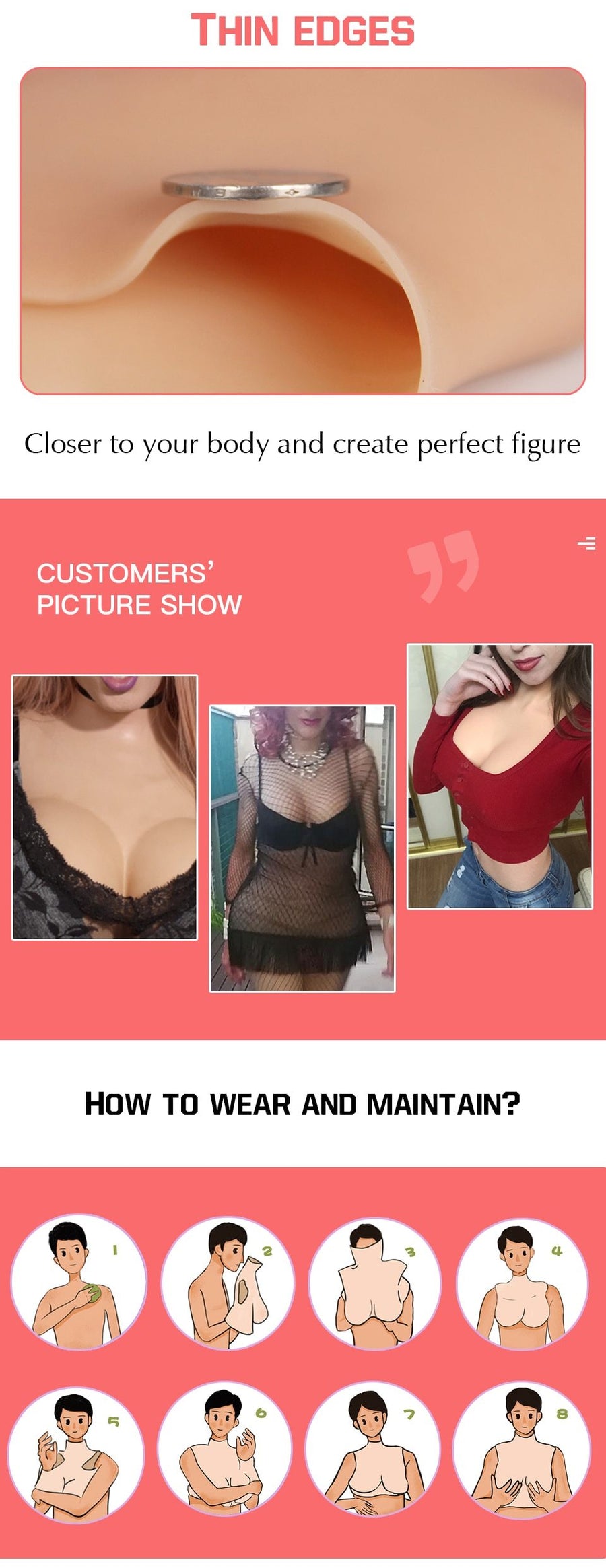 D Cup Silicone Breast Forms, gallery view 8