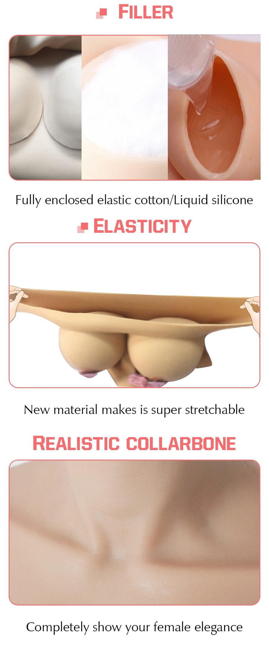 E Cup Silicone Breast Form Full Bodysuit, gallery view 9