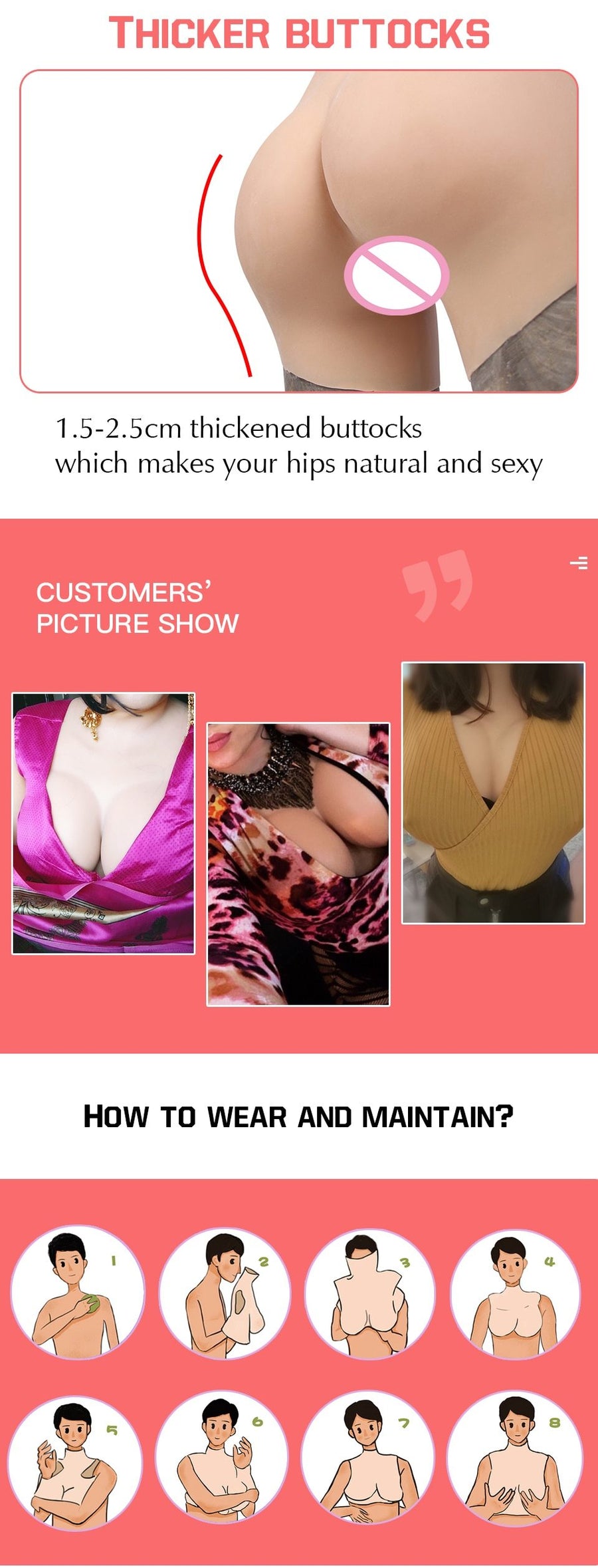 E Cup Silicone Breast Form Full Bodysuit, gallery view 8