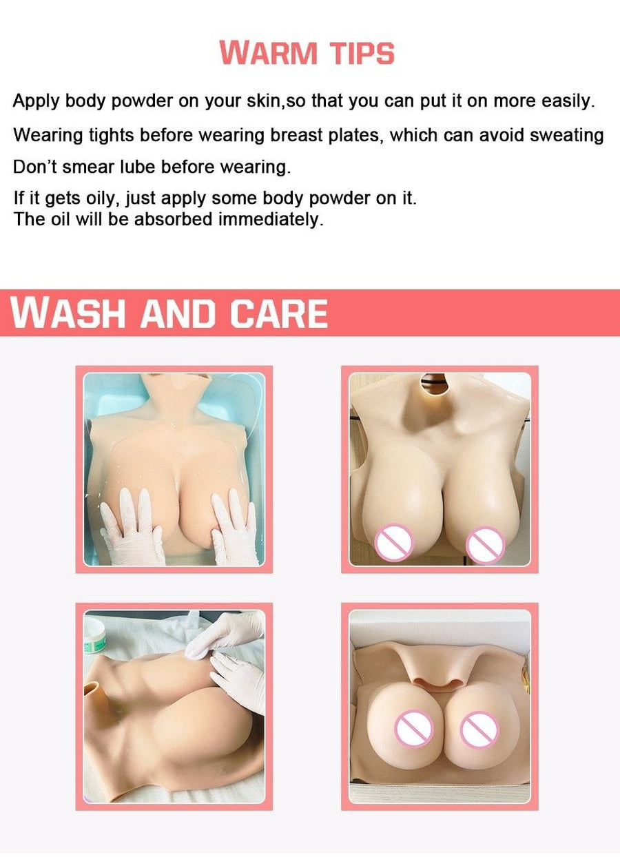 E Cup Silicone Breast Form Full Bodysuit, gallery view 6