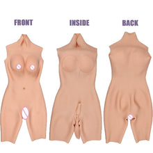Load image into Gallery viewer, D Cup Silicone Breast Forms Full Bodysuit
