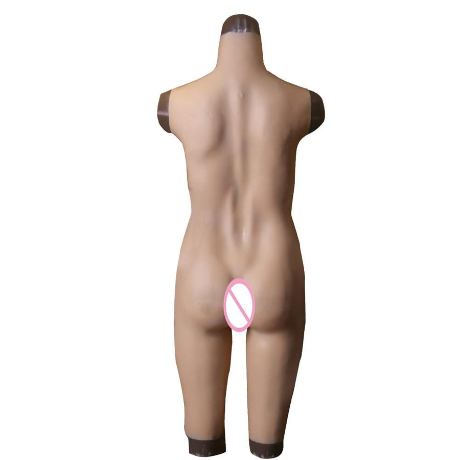 D Cup Elastic Breast Forms Full Bodysuit, gallery view 4