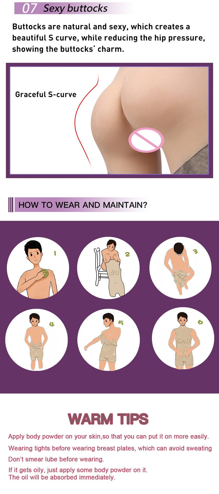 D Cup Elastic Breast Forms Full Bodysuit, gallery view 6