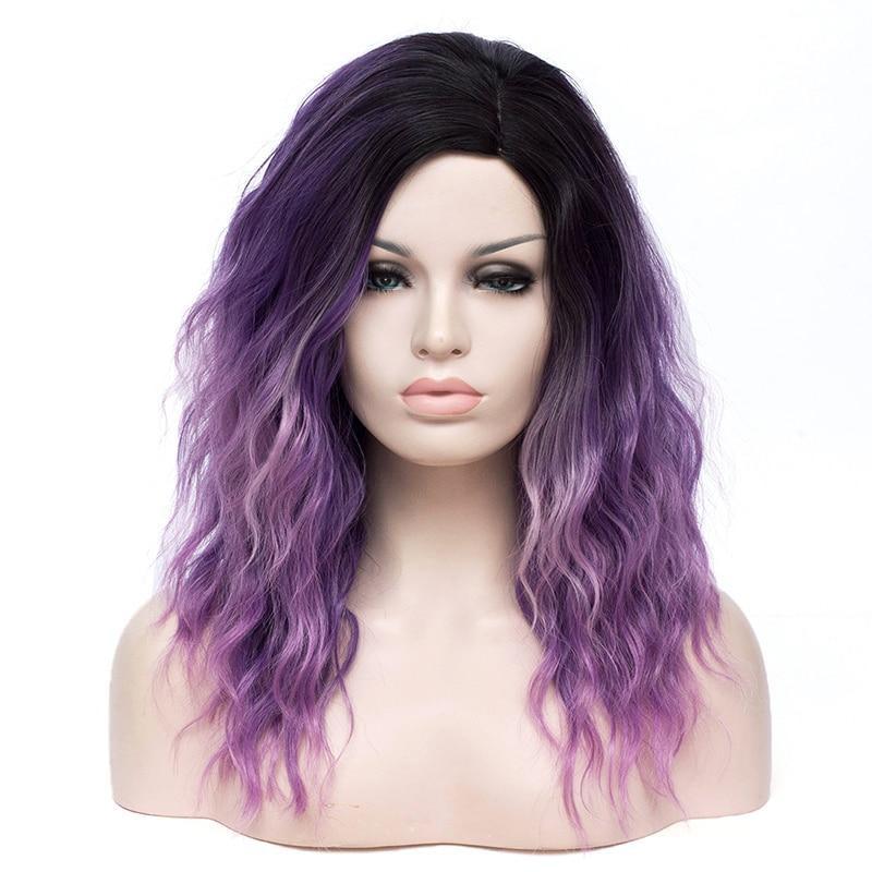 18 Inches Long Pink and Purple Wig product view