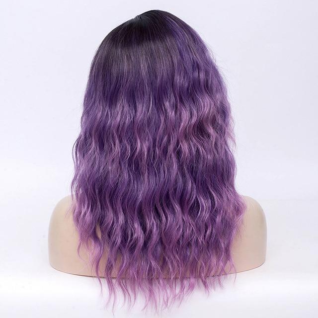 18 Inches Long Pink and Purple Wig, gallery view 2