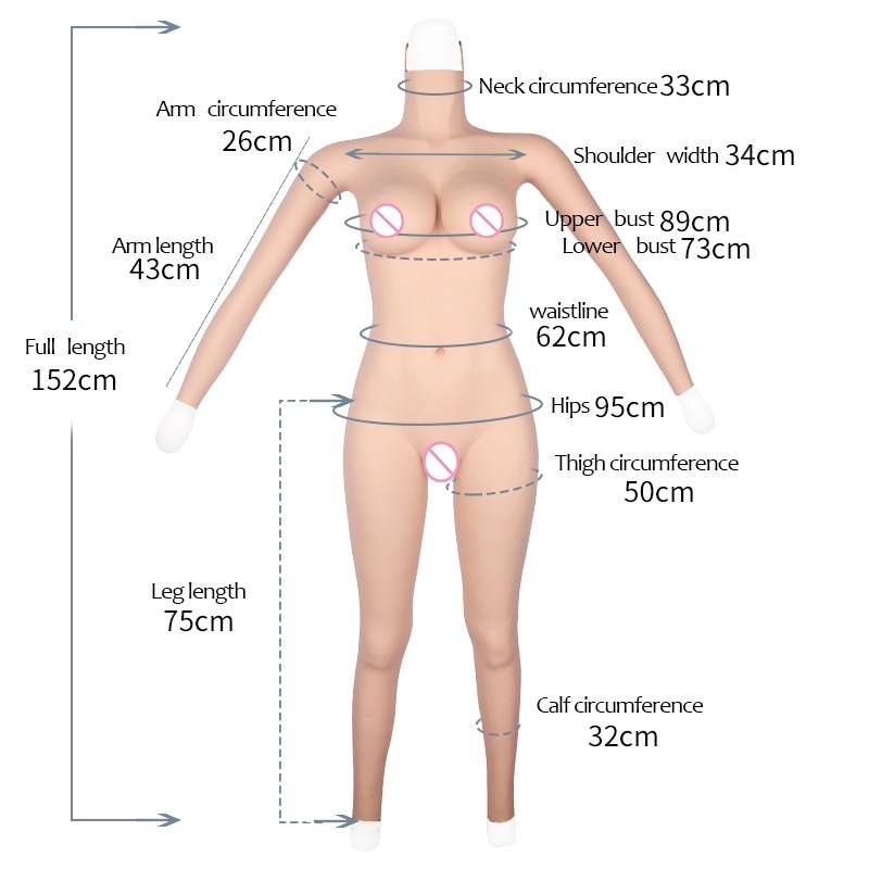 E Cup Silicone Breast Form Full Bodysuit, gallery view 2