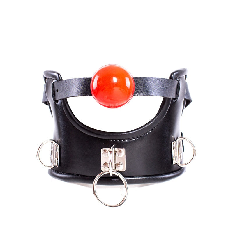 Open Mouth Ball Gag Collar BDSM product view