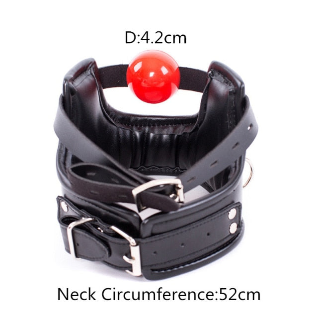 Open Mouth Ball Gag Collar BDSM, gallery view 3