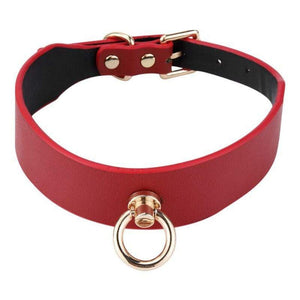 Glam Red Sex Slave Collar