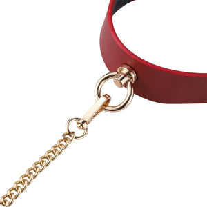 Glam Red Sex Slave Collar