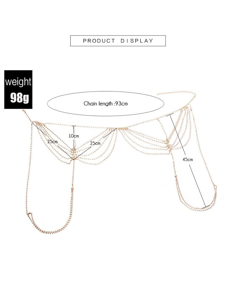Erotic Bling Leg Body Chain BDSM, gallery view 5