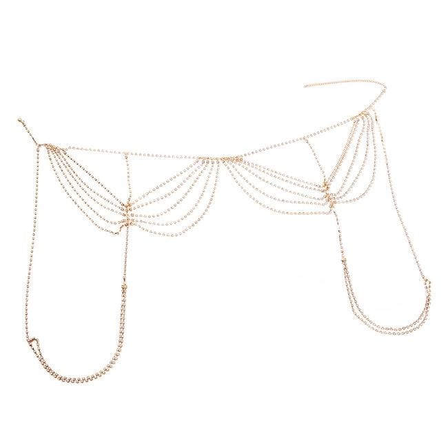 Erotic Bling Leg Body Chain BDSM product view