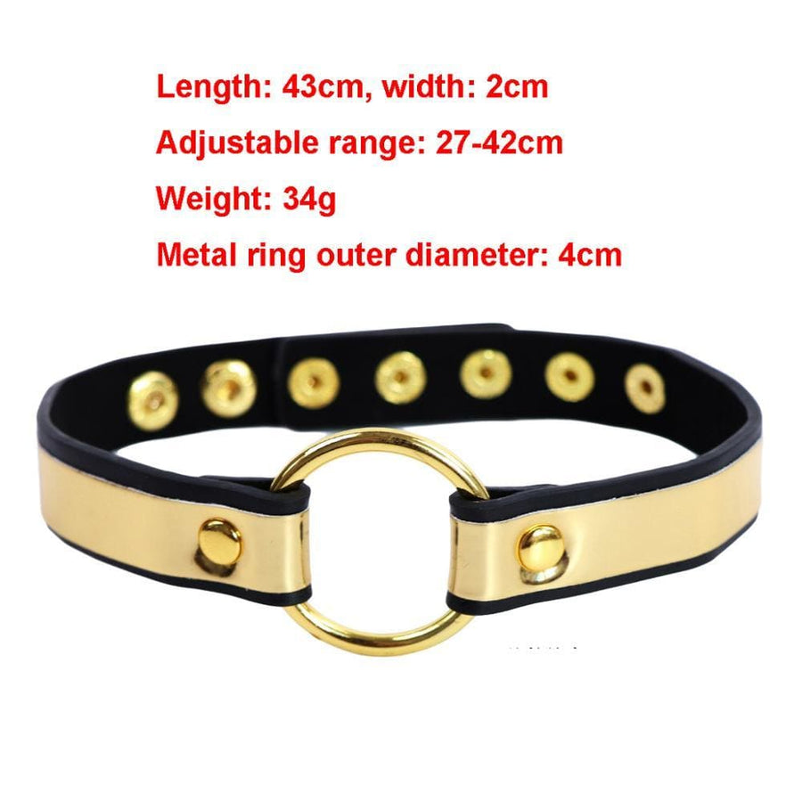 Gold Masquerade Choker Collar, gallery view 6