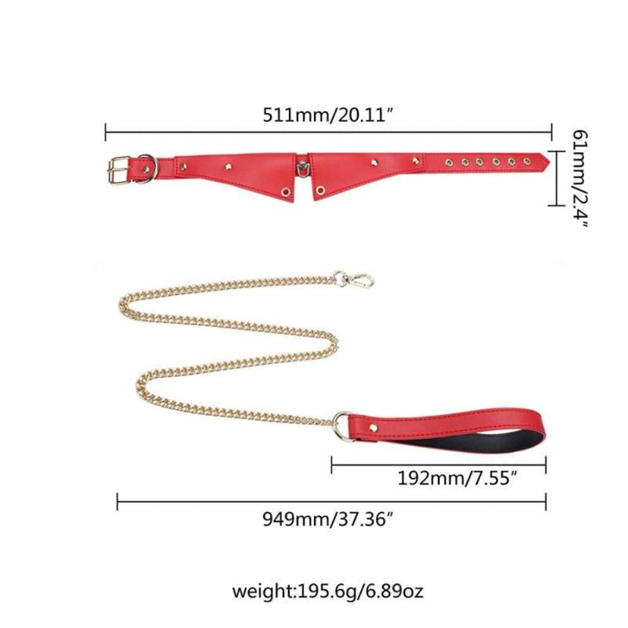 Modern Leather Tie Bondage Collar, gallery view 8