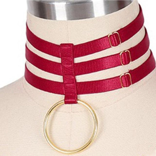 Super Elastic Wine Red Day Collar product view