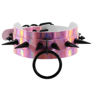 Oversized Spiked Colorful Collar