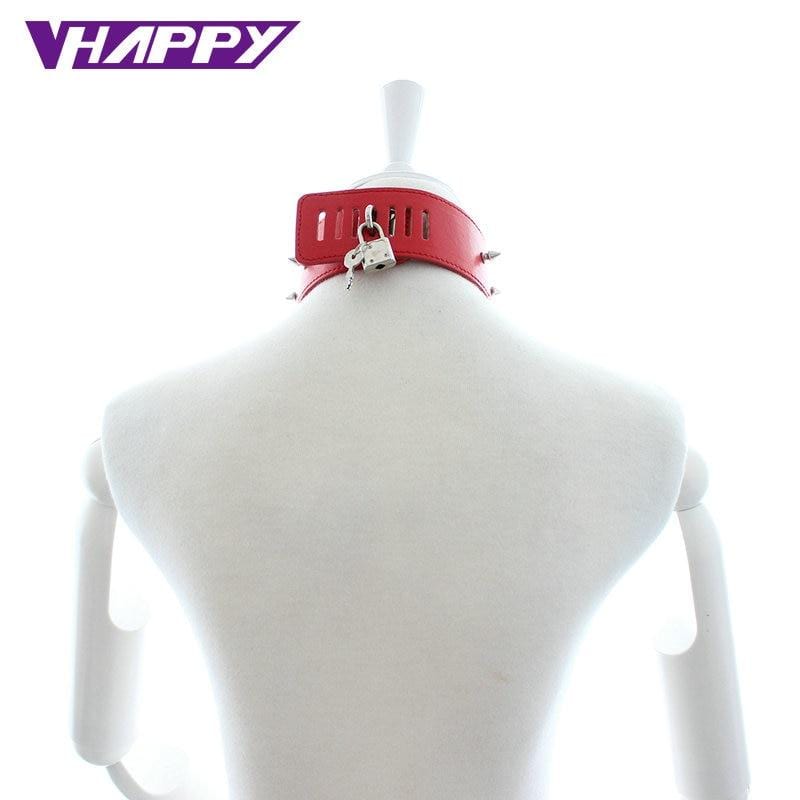 Red Spiky Gorgeous Locking Collar, gallery view 5